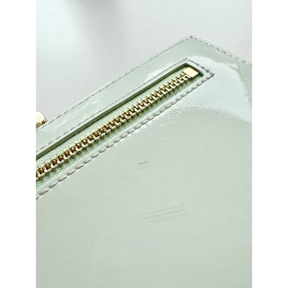 TED BAKER Pezie Popper Mint Green Patent Leather Crystal Bow Matinee Wallet - Picture 8 of 15